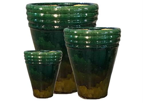 Laba pot set3 matt brown/green