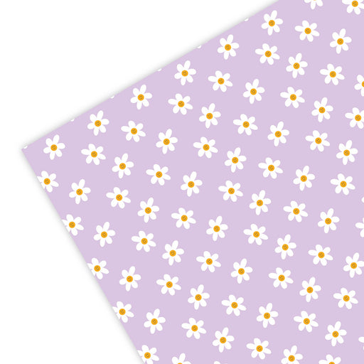 Lilac Daisy Verjaardags Inpakpapier | 70's platte geschenkverpakking-Stera