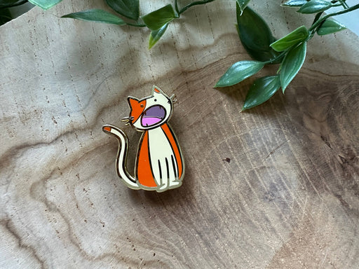 Screaming Cat emaille pin-Stera