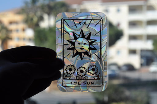 Sun catcher sun tarot kaartstickers: Zwart-Stera