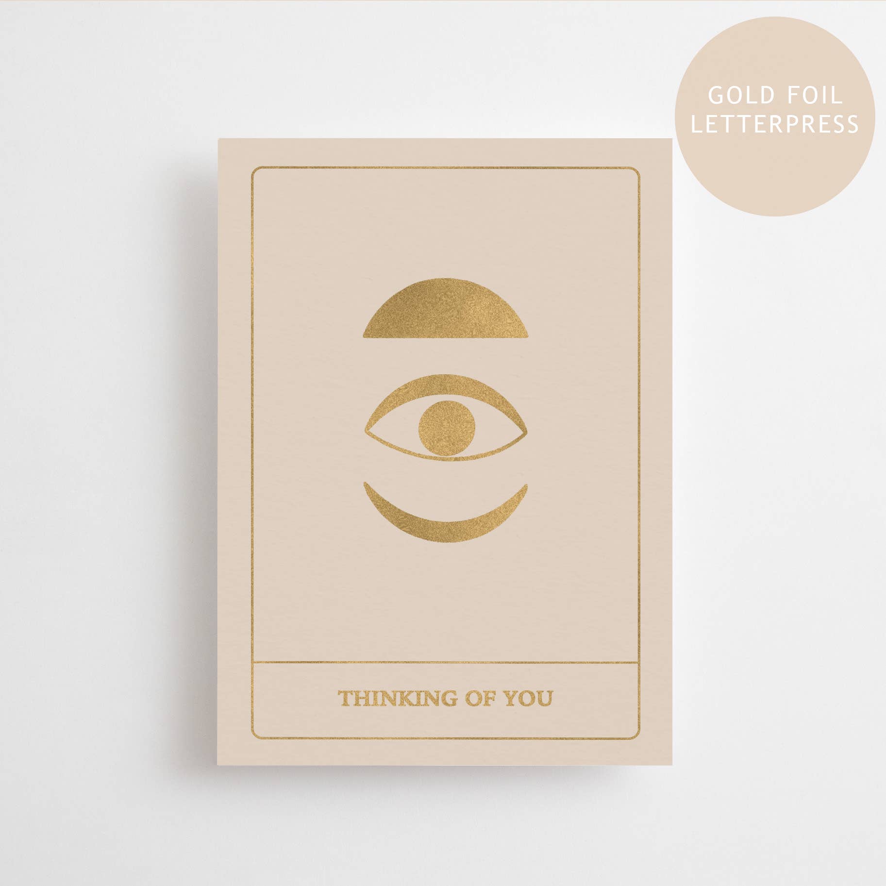 THINKING OF YOU - GOUDEN EDITIE - POSTKAART - BOEKDRUK GOUDFOLIE -Stera