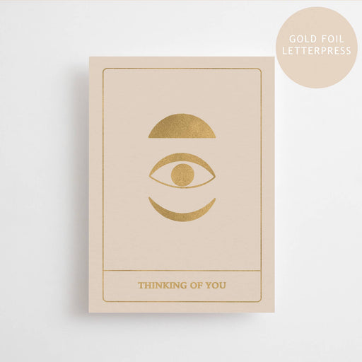 THINKING OF YOU - GOUDEN EDITIE - POSTKAART - BOEKDRUK GOUDFOLIE -Stera