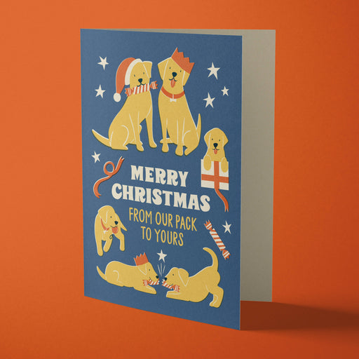 Uit onze verpakking | Fun & Retro Family Dog kerstkaart-Stera