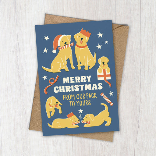 Uit onze verpakking | Fun & Retro Family Dog kerstkaart-Stera