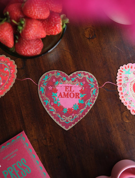 Sewn garland for Valentine's Day