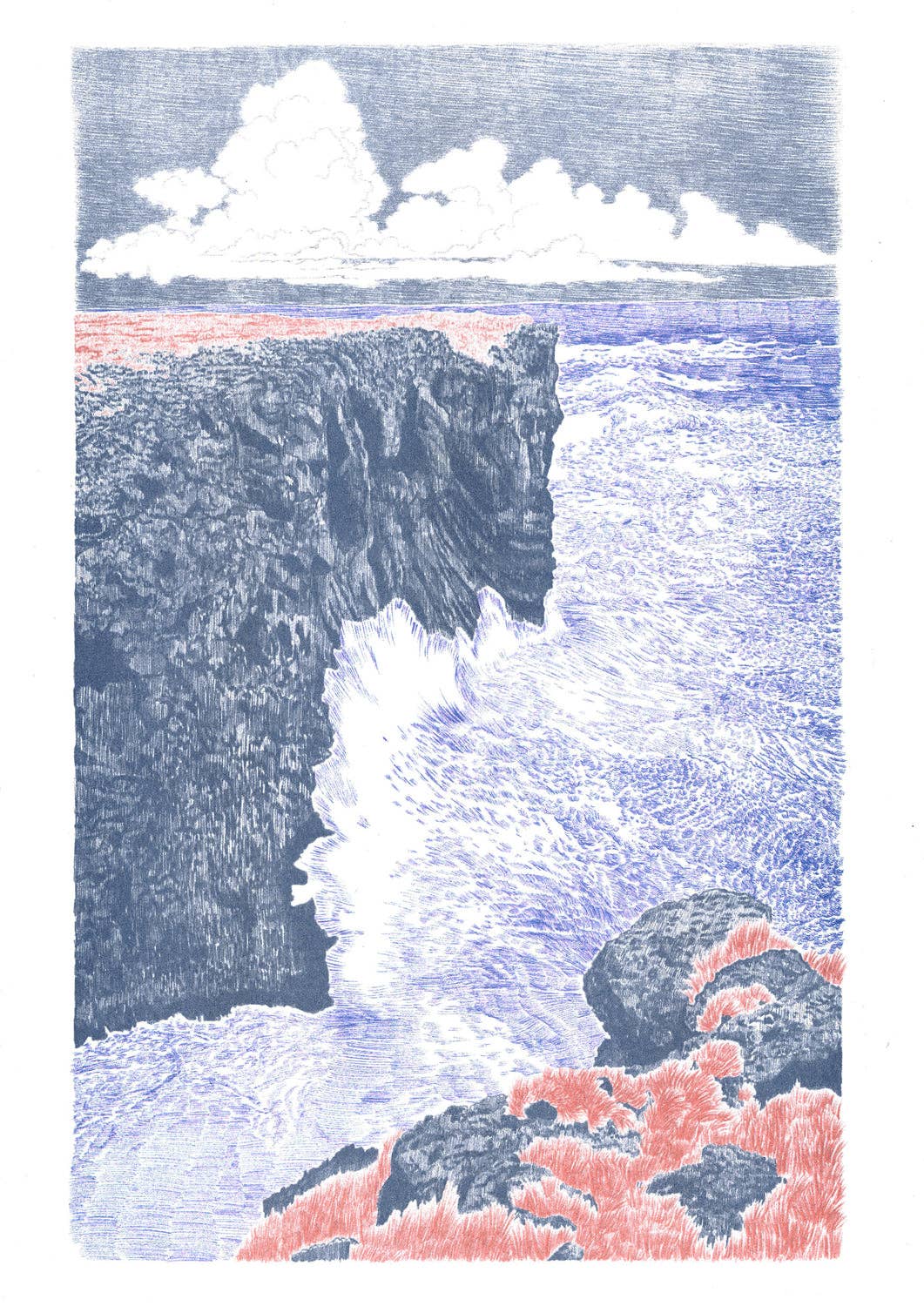 A3 poster 'Schotland' van Manon Diemer, detail van de risografiedruk