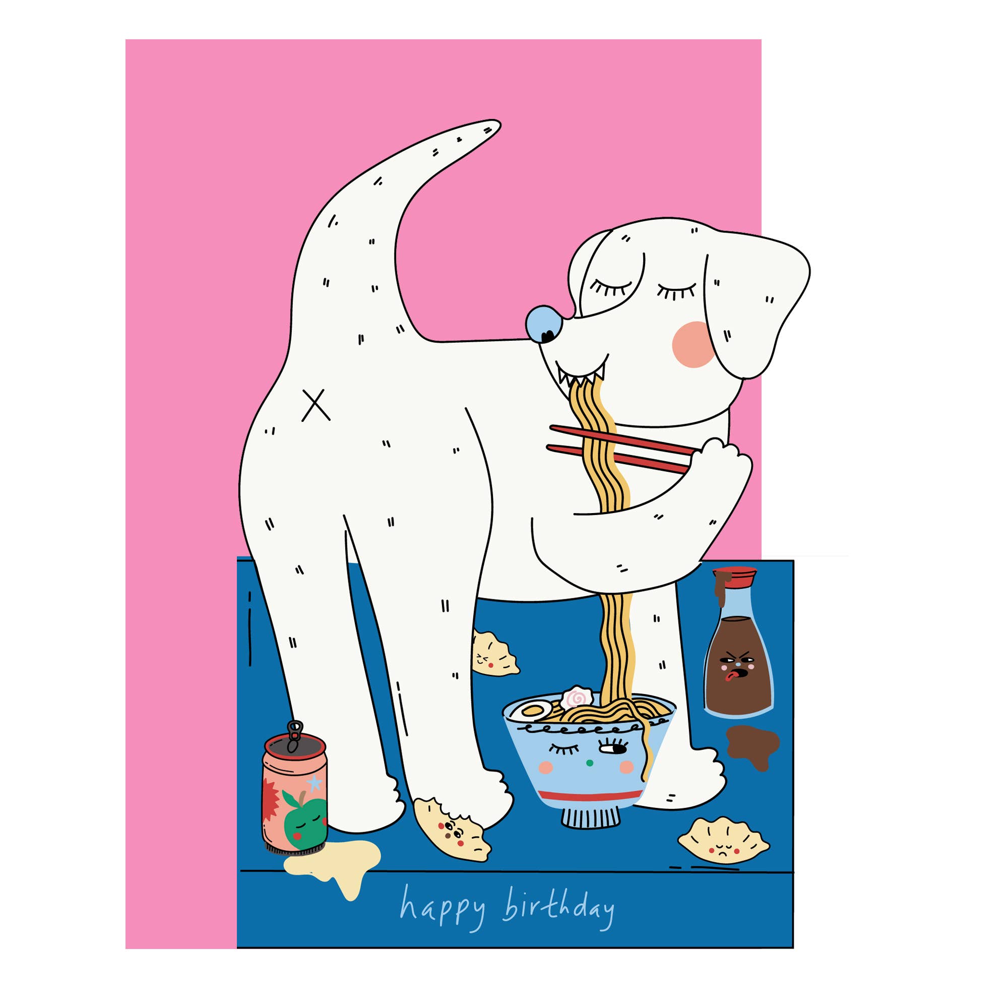 Hé hond gyoza, stans verjaardag, grappige kaarten