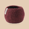 Wollen bloempot rond – bordeaux – S, beige studio