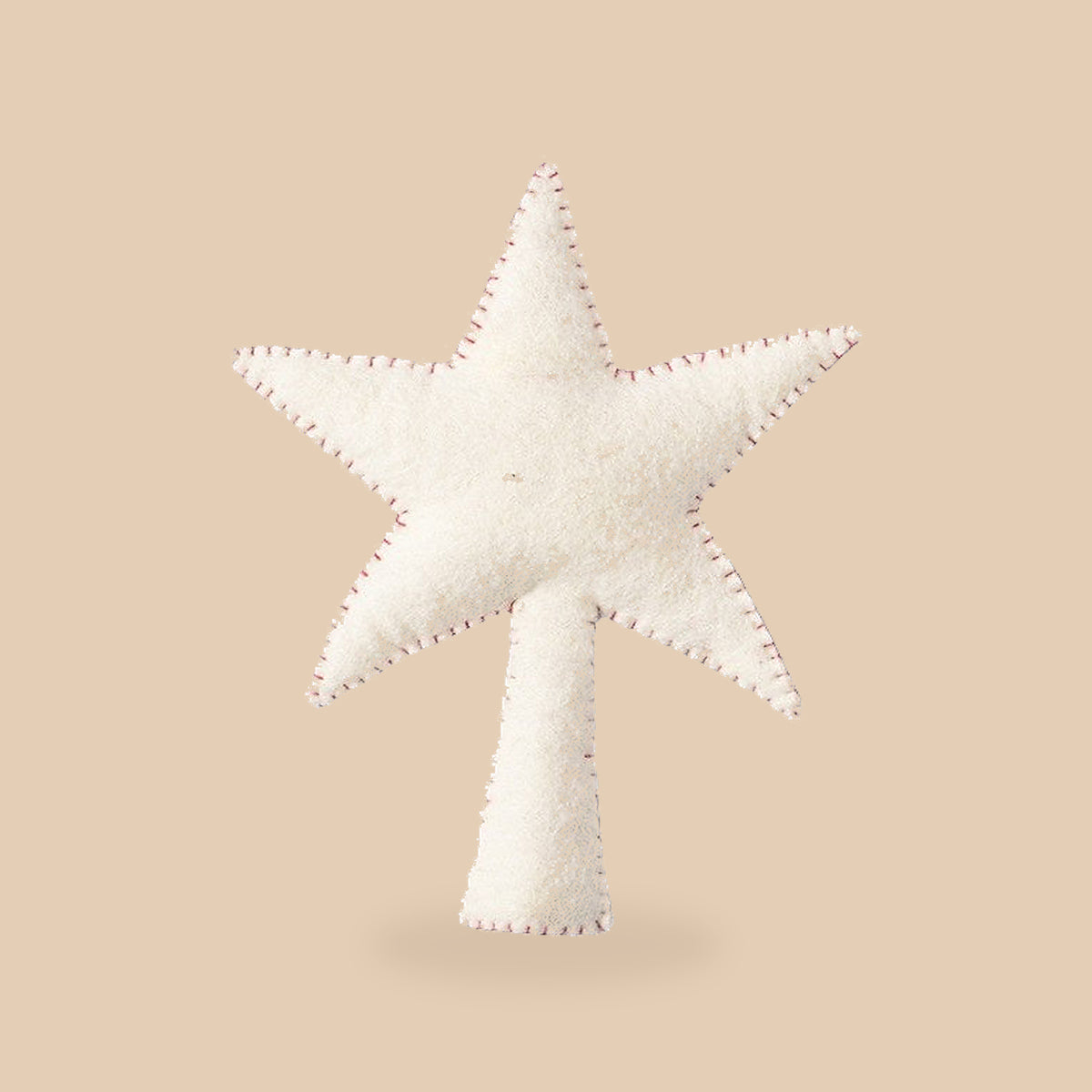 Wollen kerstster – Wit-rood, beige studio