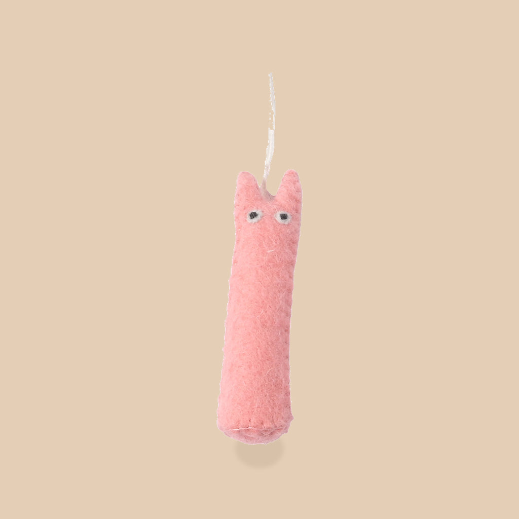 Wollen hangertje The Curious – Roze-paars, beige studio