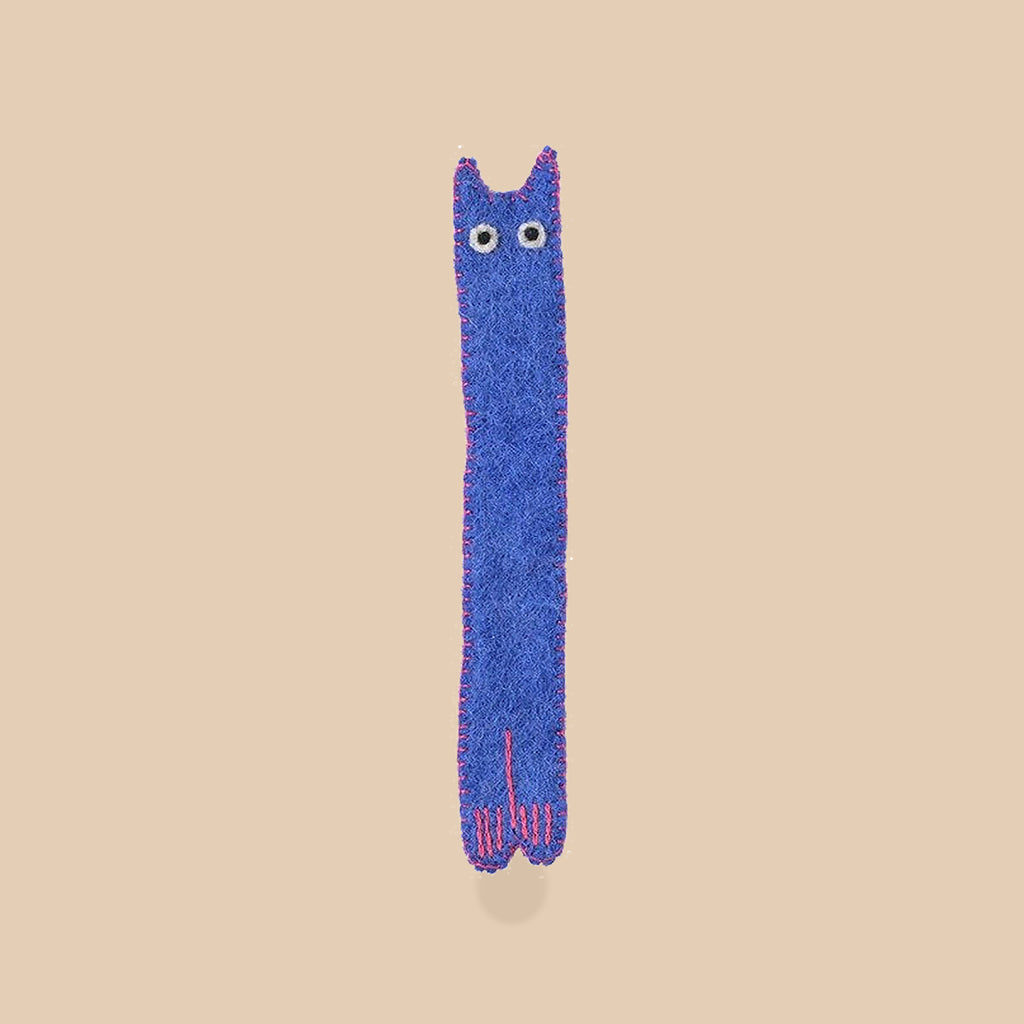 Wollen boekenlegger The Curious – Felblauw, beige studio