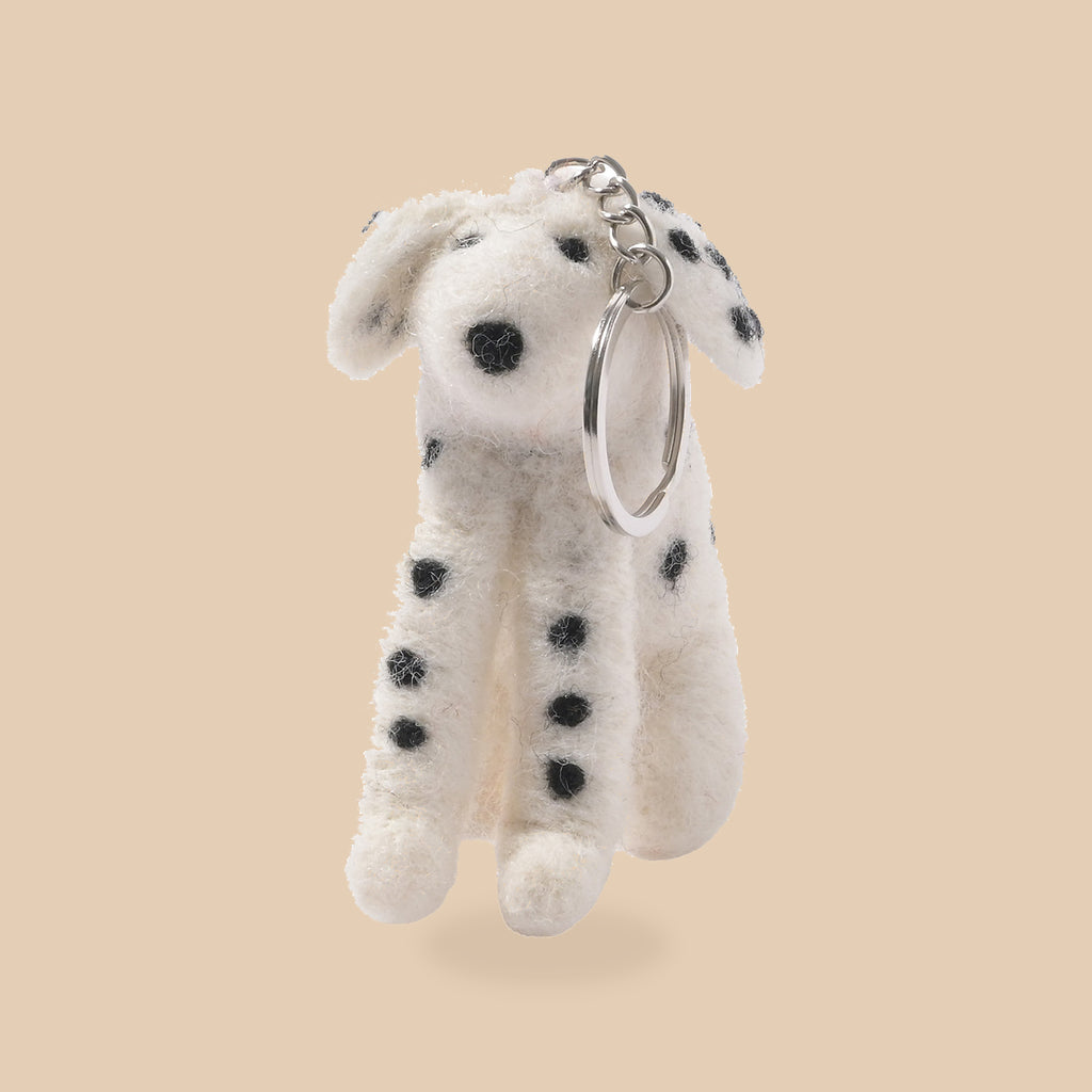 Wollen sleutelhanger dalmatiër, beige studio