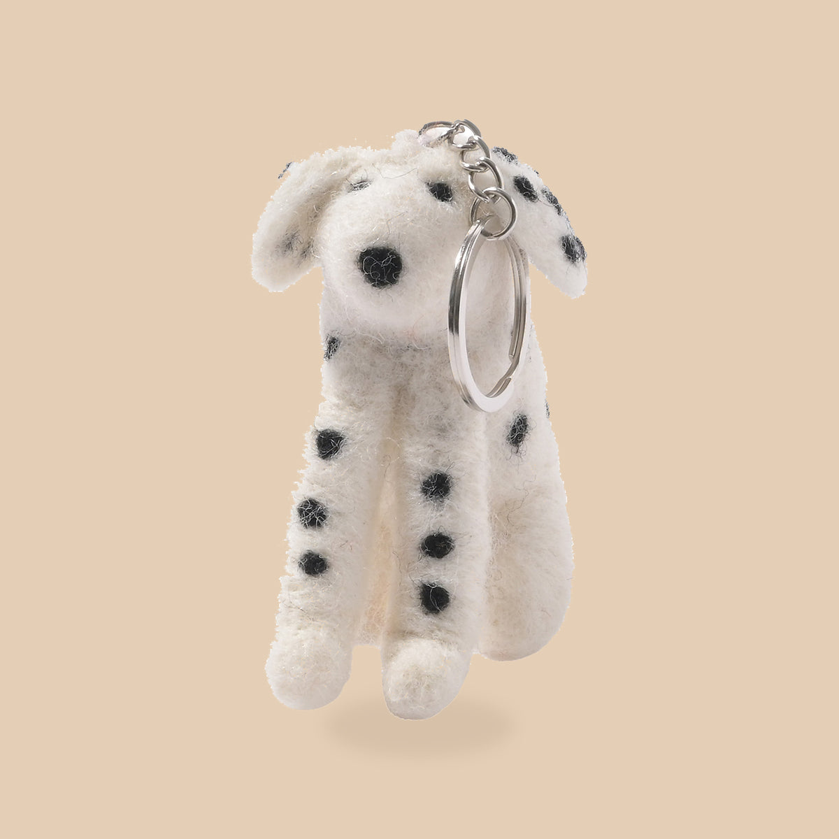 Wollen sleutelhanger dalmatiër, beige studio