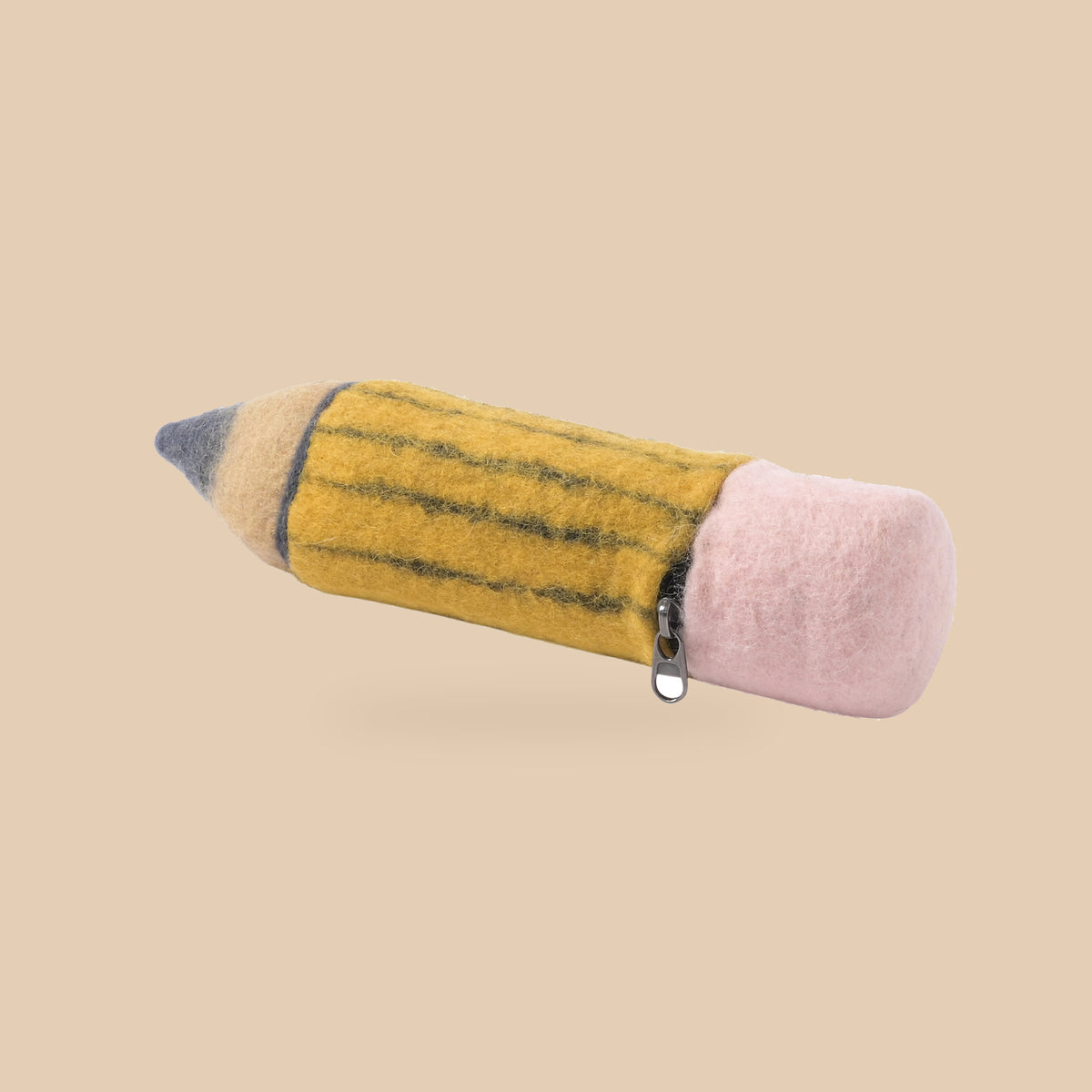 Wollen etui potlood, beige studio