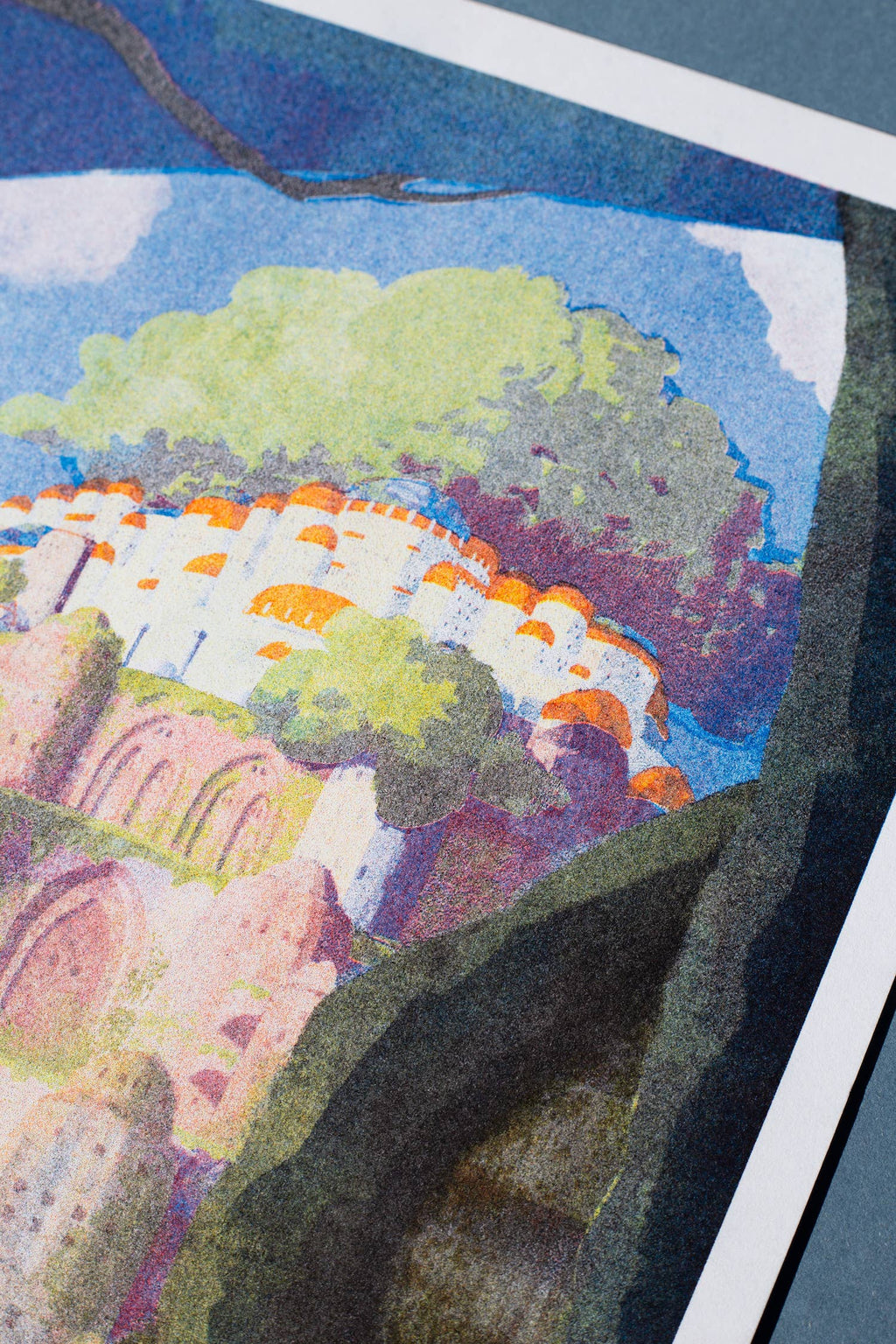 Poster Castle in the Sky van HifuMiyo, close-up van kleuren en raster