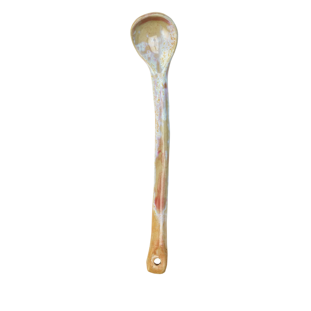 Stenen serveerlepel mosterd perzik 14 cm – Madam Stoltz
