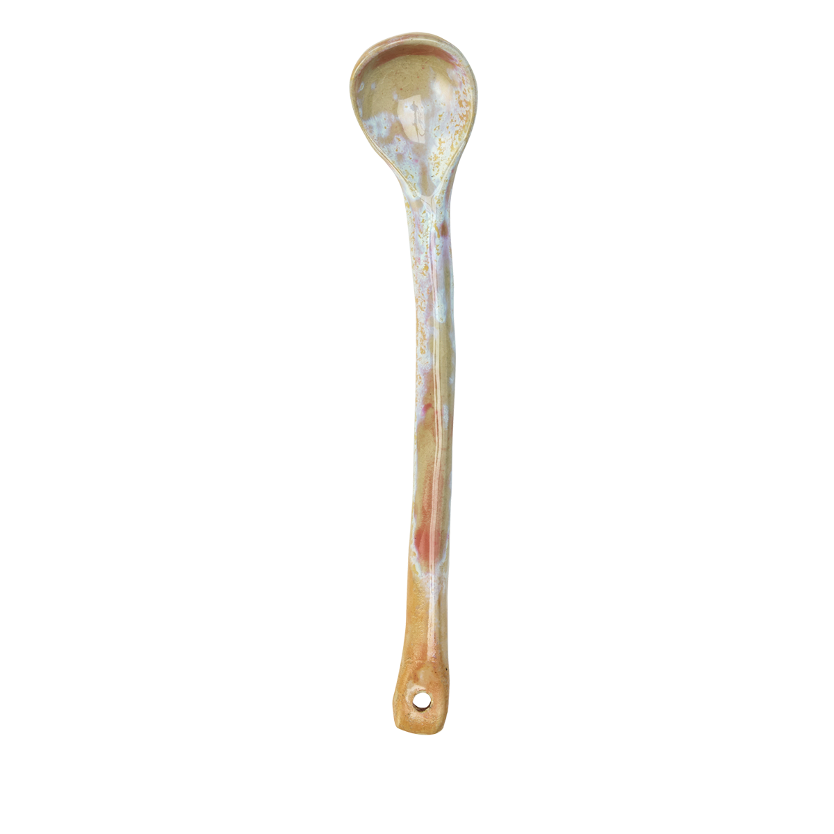 Stenen serveerlepel mosterd perzik 14 cm – Madam Stoltz