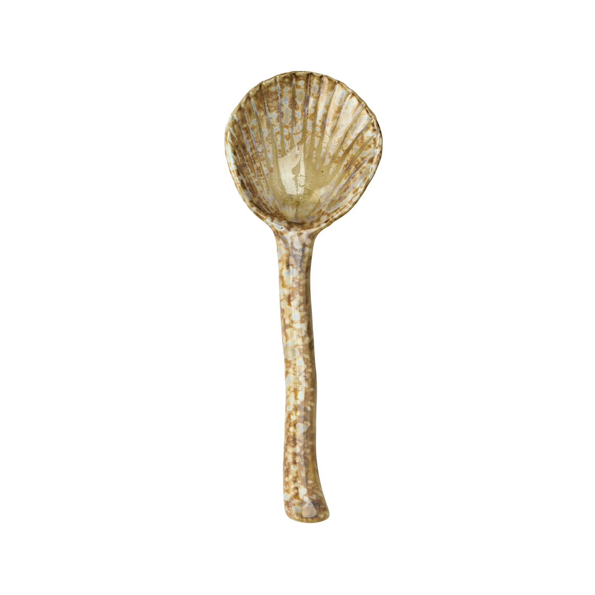 Stenen serveerlepel bruin beige 16 cm – Madam Stoltz