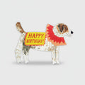 Verjaardagskaart met geschilderde Jack Russell terrier met collagekraag van Hadley