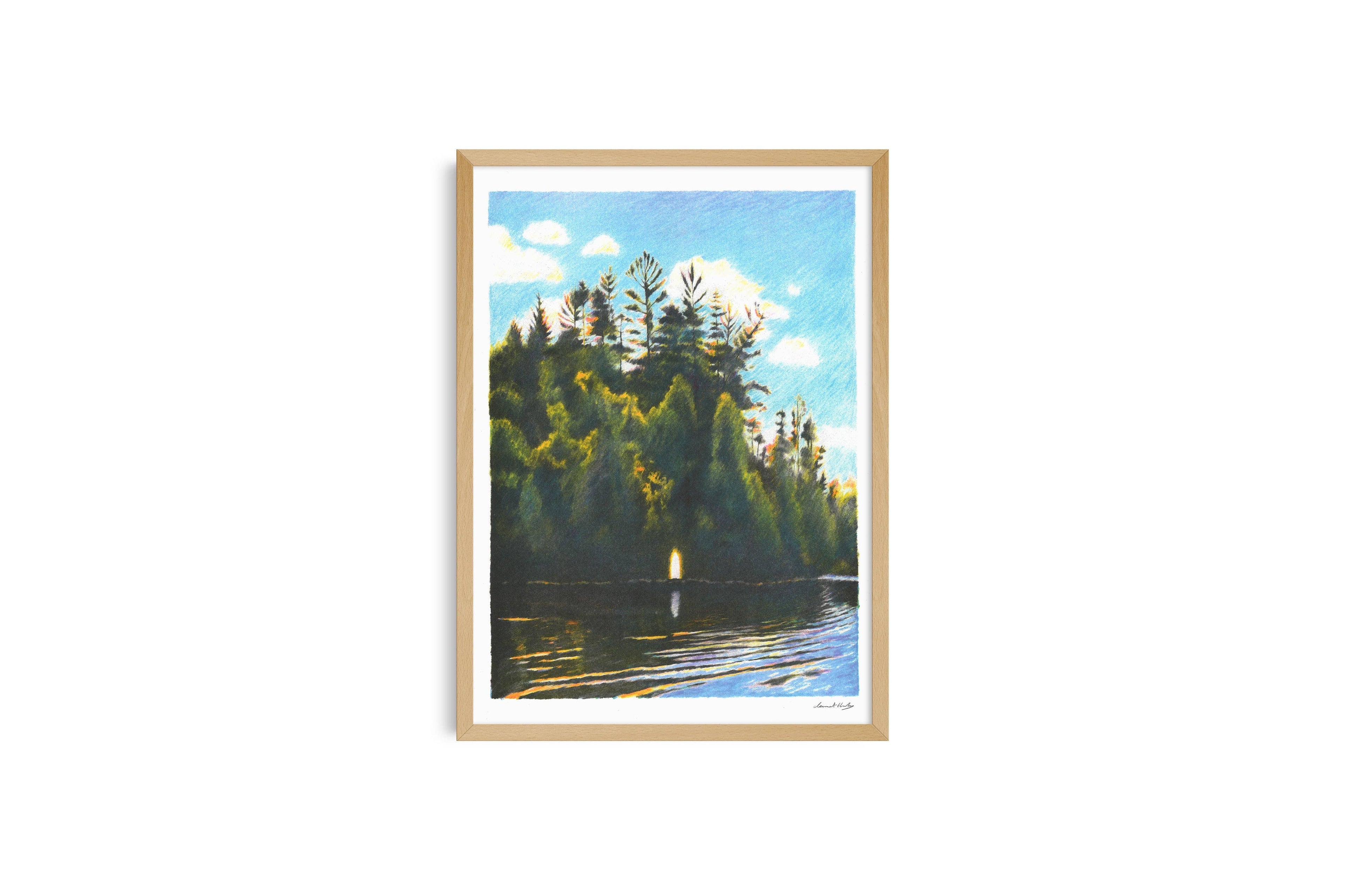 Risoposter 'Falcon Lake' van Clément Thoby, gedrukt door KIBLIND Atelier