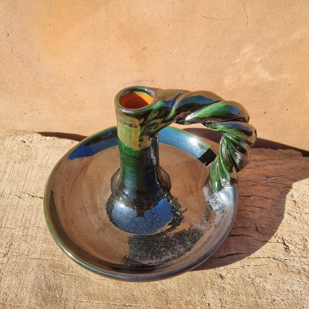 Handgemaakte kandelaar – groen (model II)