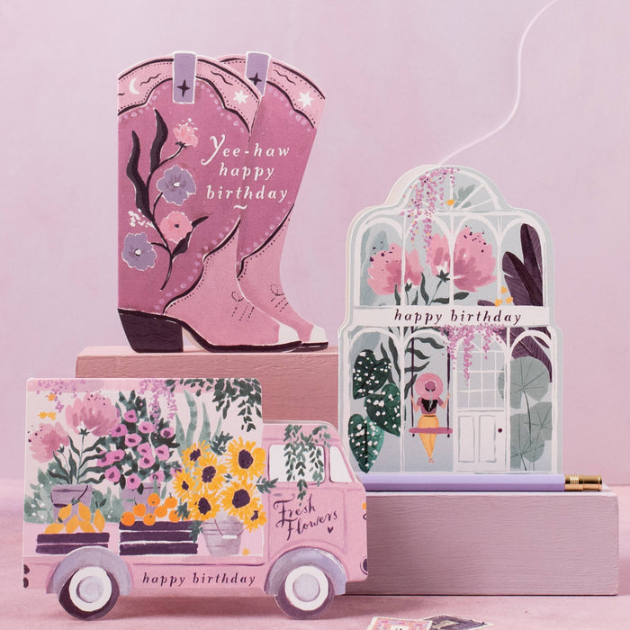 Cowboy Boots verjaardagskaart | Cowgirl verjaardagskaart | Western