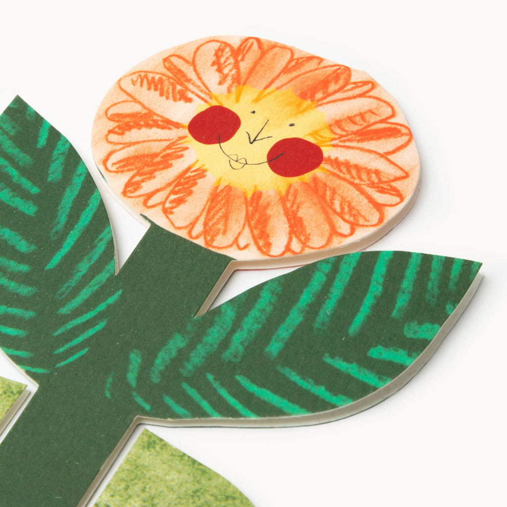 Gefeliciteerd met je verjaardag bloemenkaart in staande vorm