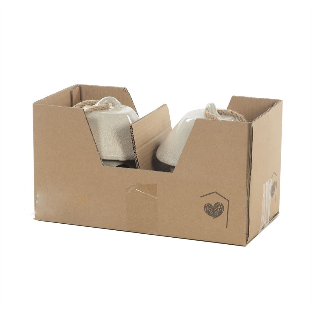 Keramische vogelhuispot cream Ø20 × 20 cm