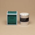 Boogie Bougie Tamed Basil & Thunder, chroom geurkaars 100 g met doos, beige studio