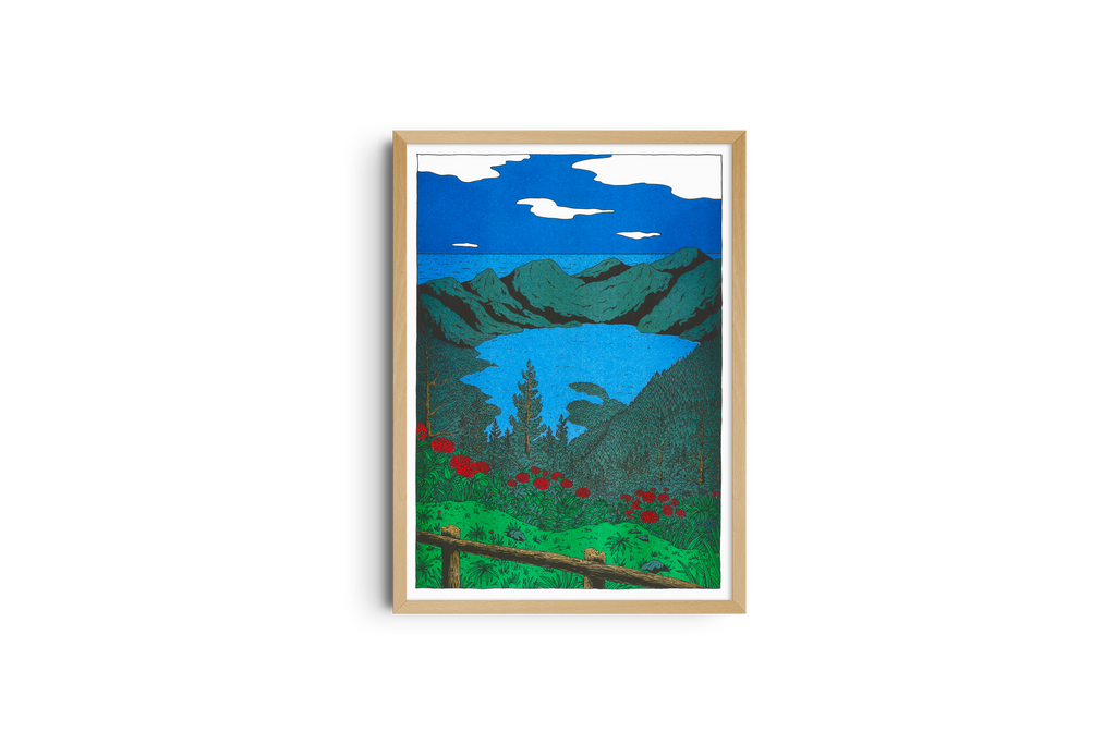Risografieposter 'Nowhere in Portugal' van Floor van het Nederend, KIBLIND Atelier