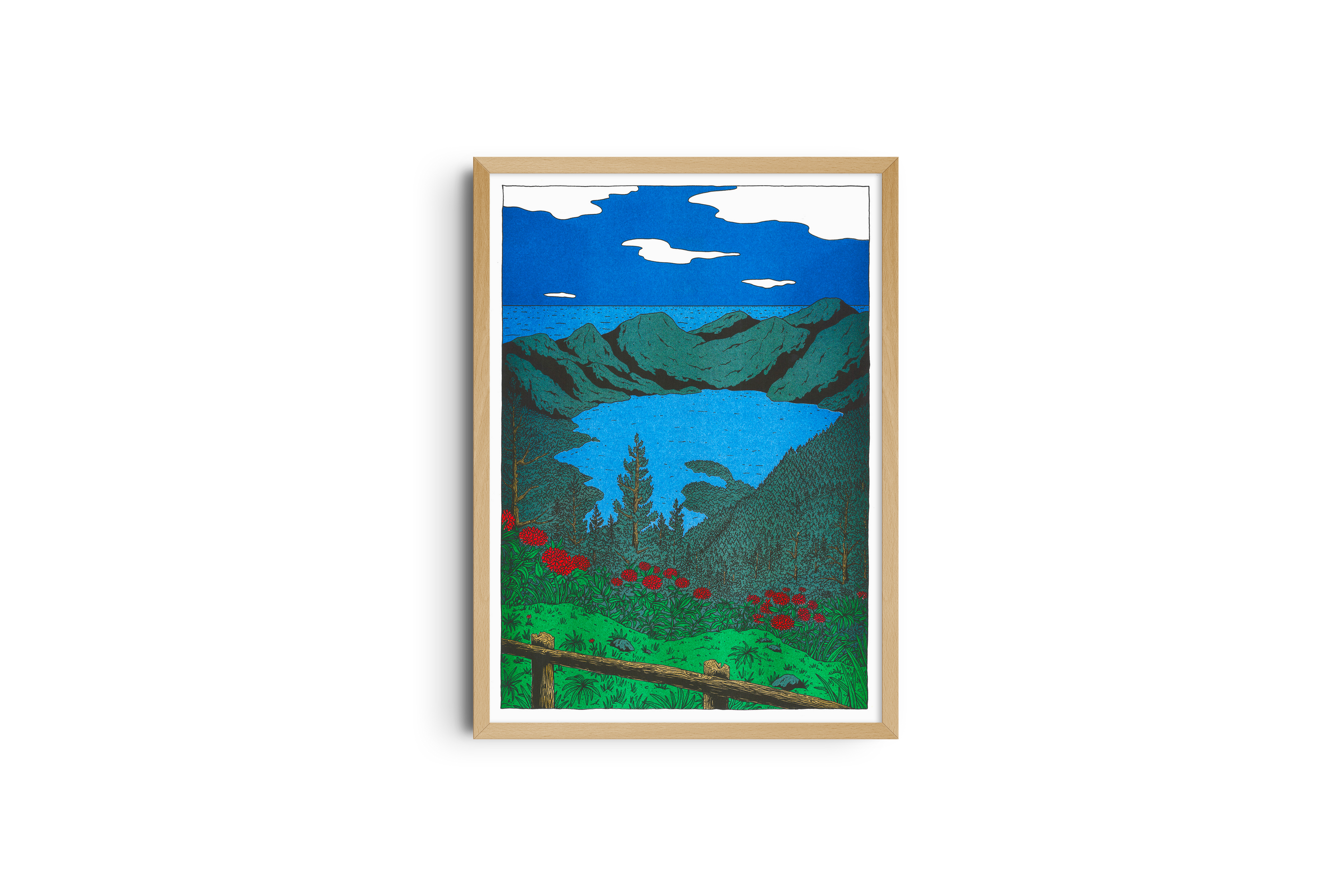 Risografieposter 'Nowhere in Portugal' van Floor van het Nederend, KIBLIND Atelier