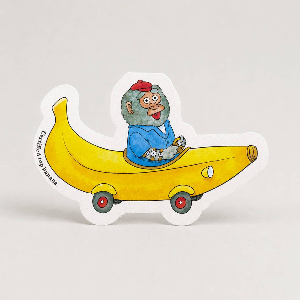 Bananen Gorillawagen - gestanste kaart van Richard Scarry
