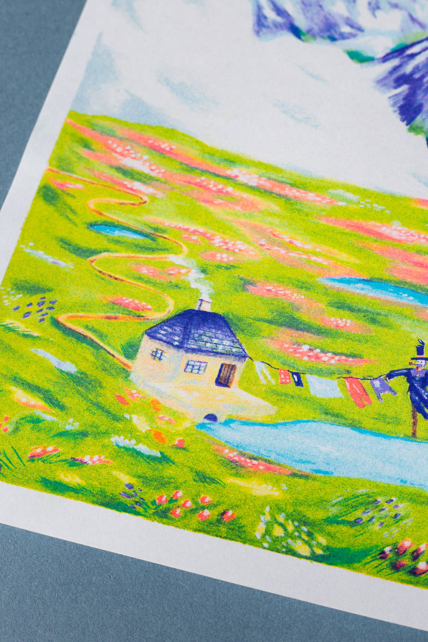 A3 risoposter Howl's Moving Castle van Laura Olivieri op Munken-papier