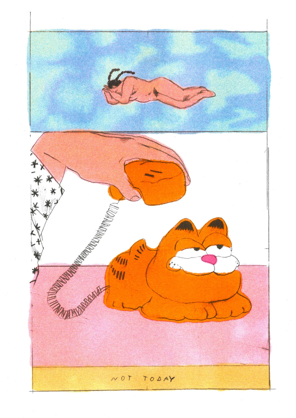 Poster 'Garfield' van Melek Zertal aan de muur, sfeerbeeld