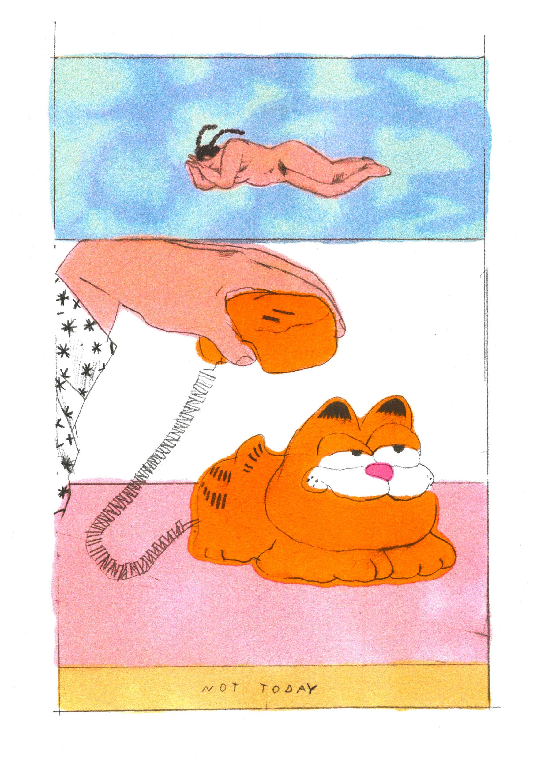 Poster 'Garfield' van Melek Zertal aan de muur, sfeerbeeld