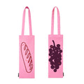 Roze Wine Club tote bag voor een fles wijn of een stokbrood