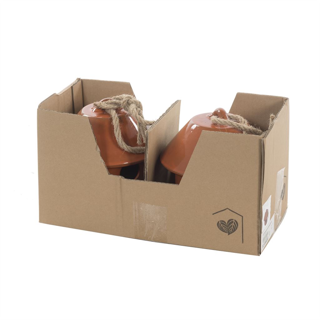 Keramische vogelhuispot oranje Ø20 × 20 cm