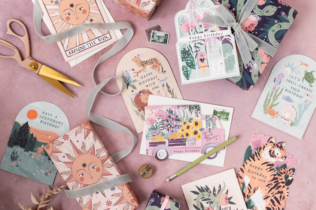 Flower Truck verjaardagskaart | Vrouwelijke verjaardagskaart | Bloemen