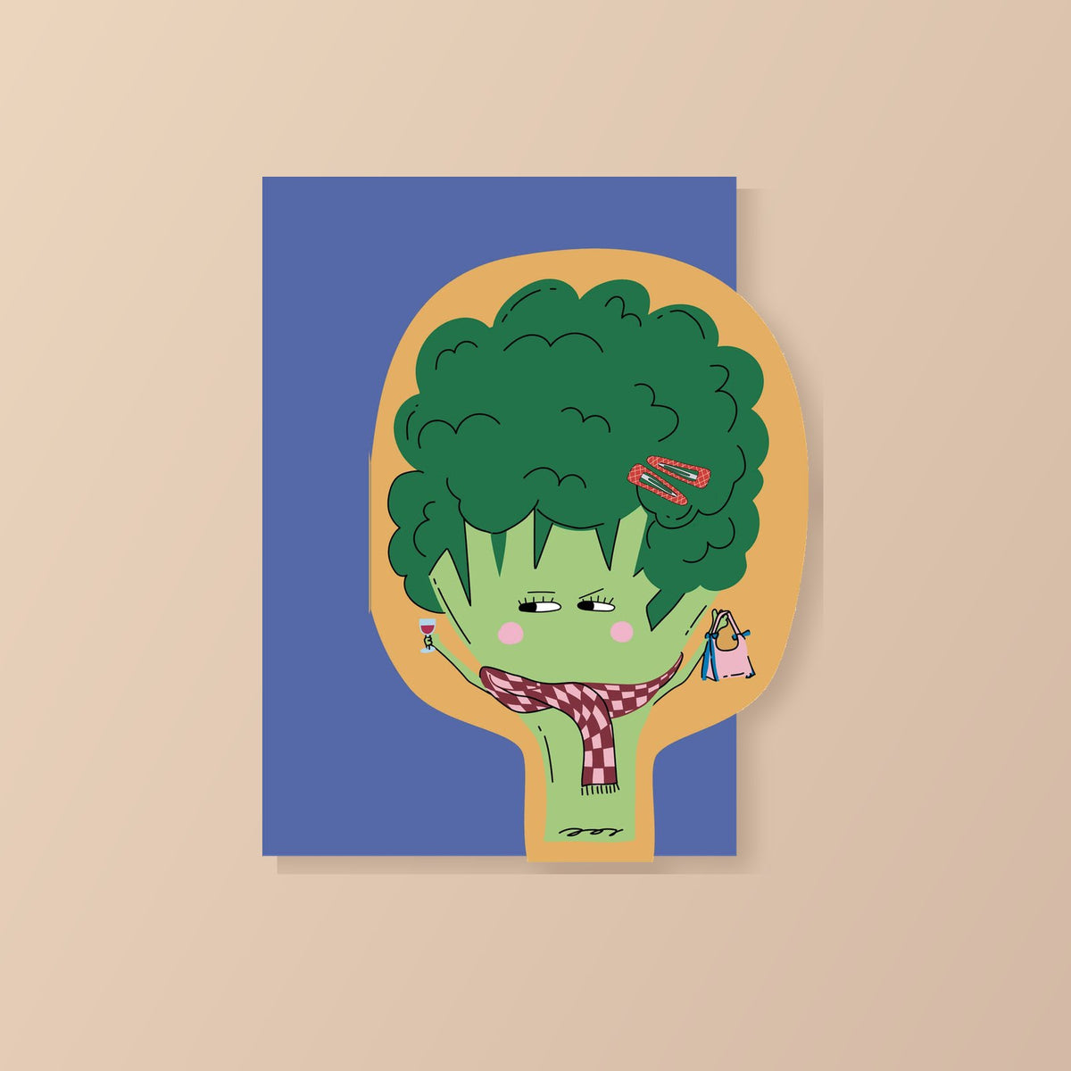 Hé Broccoli! Stansjabloon voor alledaagse wenskaart | grappige kaart | studio