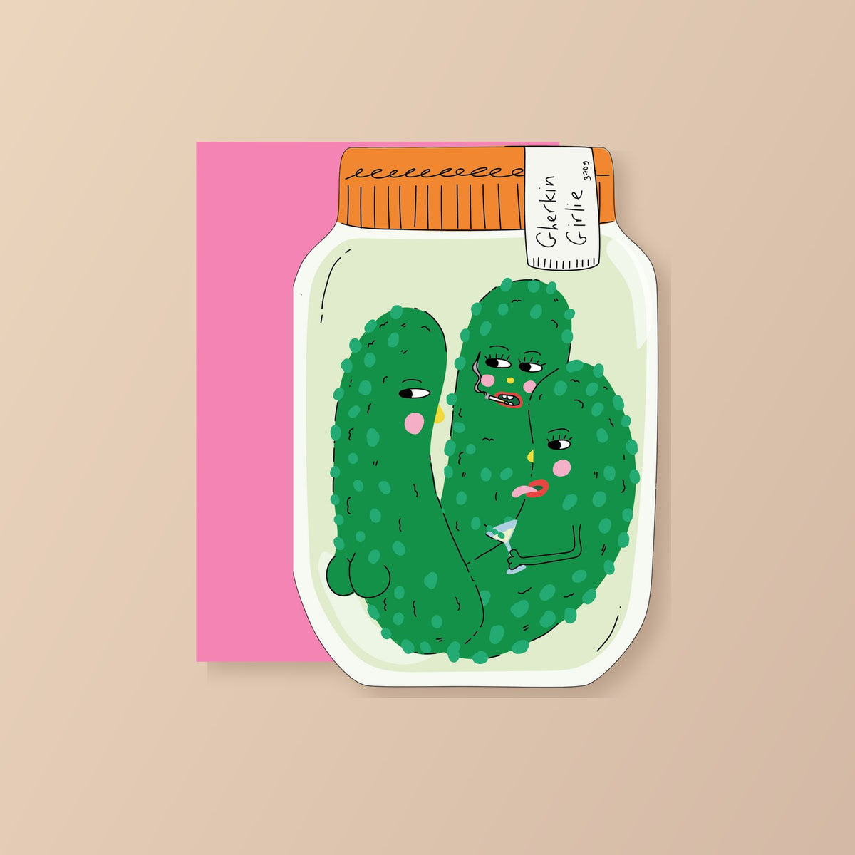 Gherkin Girlie - Uitgesneden wenskaart | studio