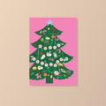 Gestanste kerstboom met kerstornamentjes, kerstkaart 2026 | studio