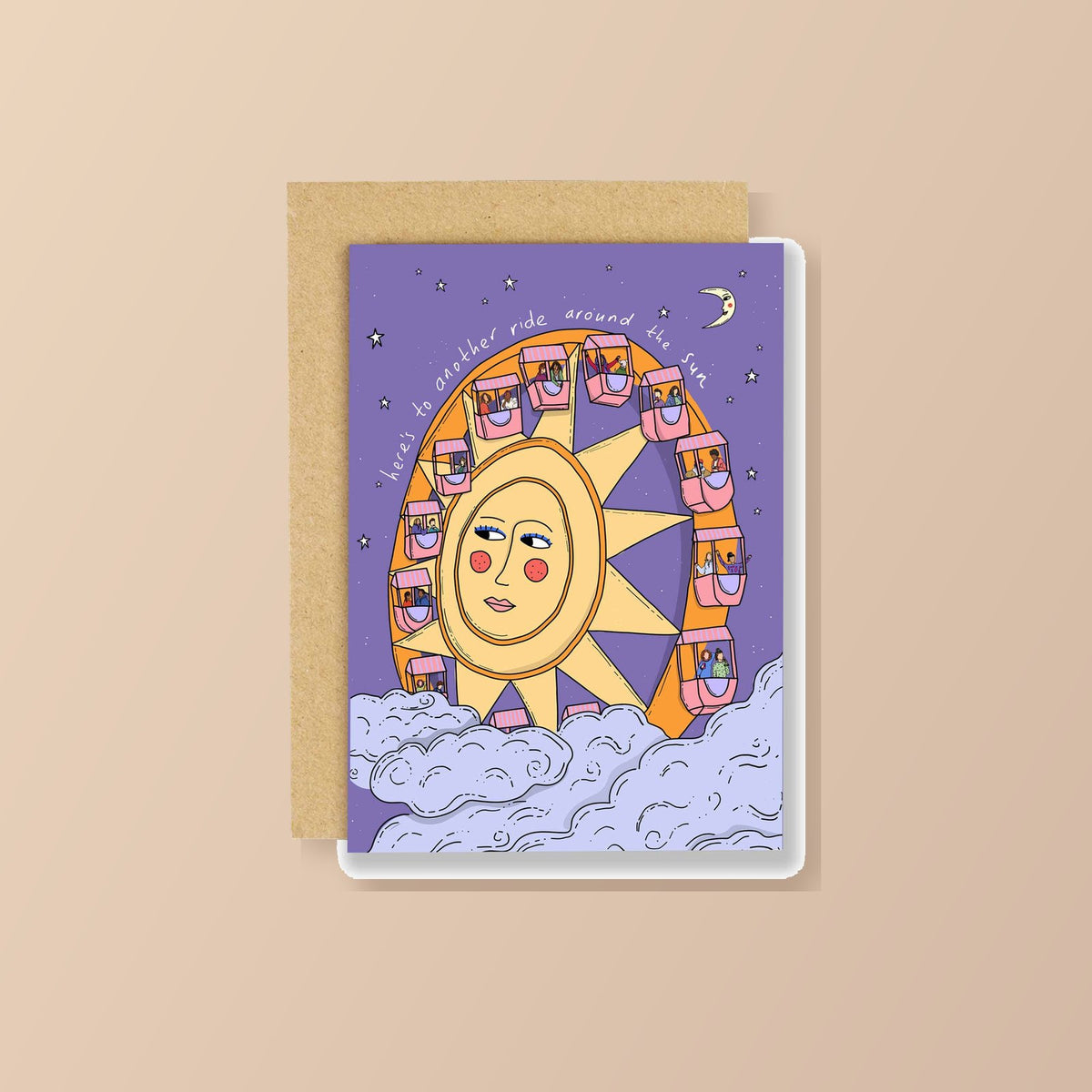Nog een rondje om de zon verjaardagskaart | studio