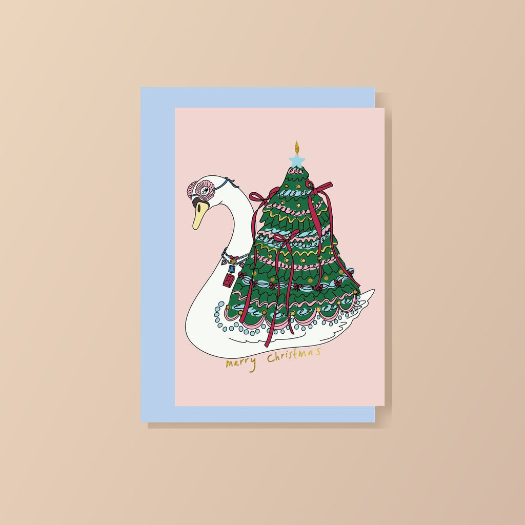 Speelse zwaan, kerstkaart 2026 | studio