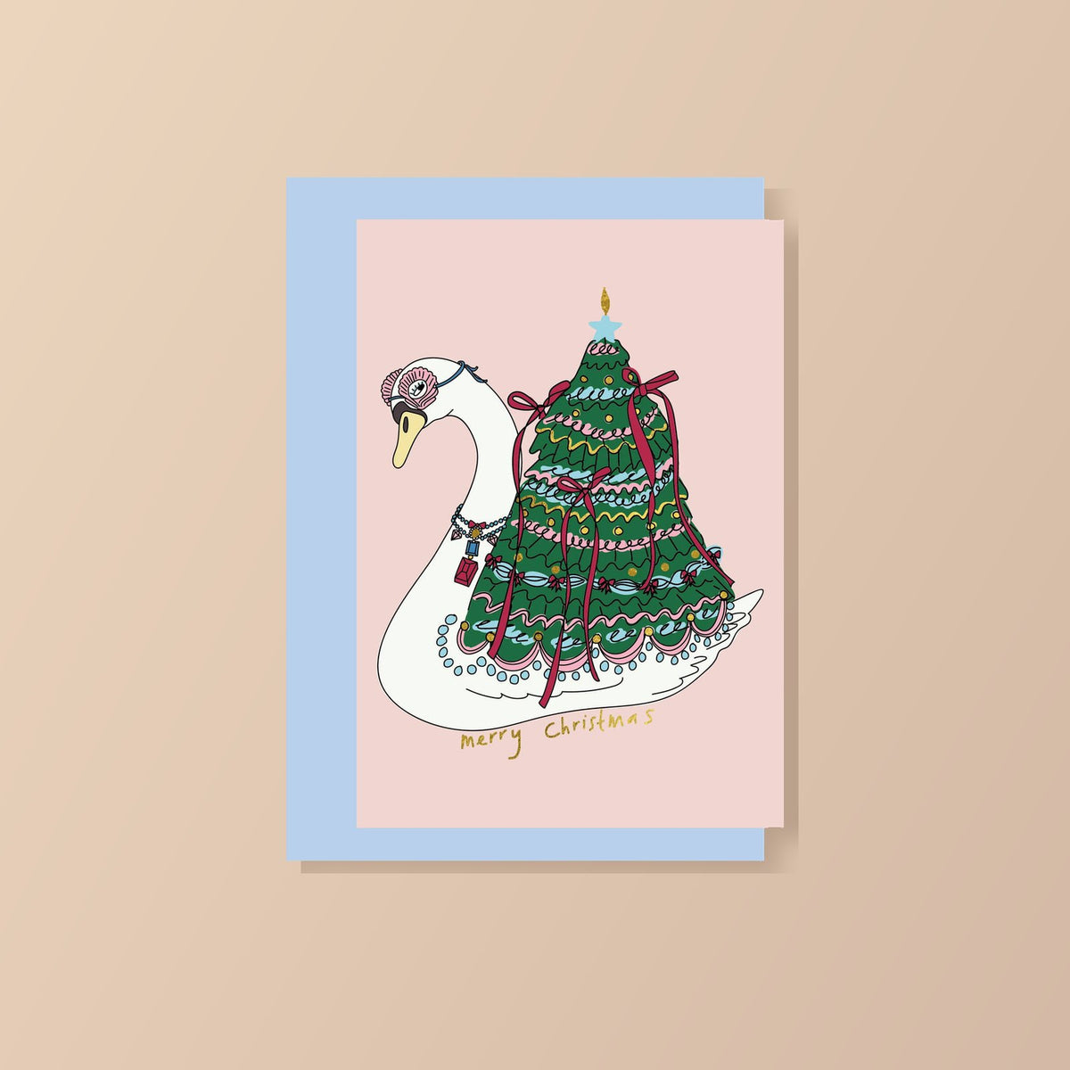 Speelse zwaan, kerstkaart 2026 | studio