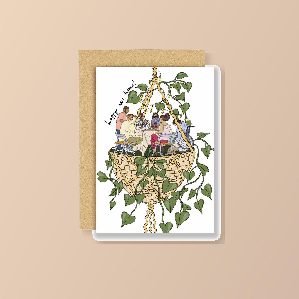 Nieuwe thuis hangplant verzamel wenskaart | studio