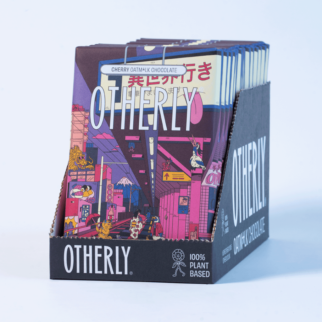 Verpakking Otherly Cherry Oatm*lk chocolade, achterzijde