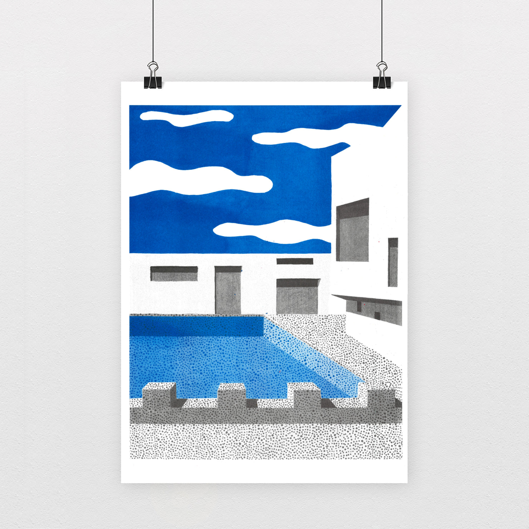 Poster 'Le Havre' van Ana Popescu aan de muur, sfeerbeeld