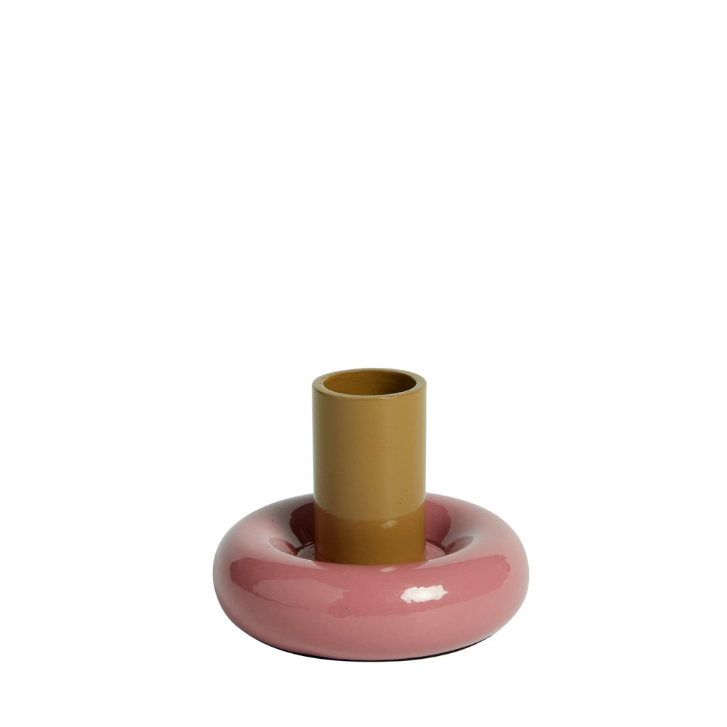 Kaarsenhouder Donut S - Rozenhout