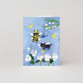 Kaart voor bijentuinier | Mini-kaart | Kaart met kat | Cadeau voor tuinier
