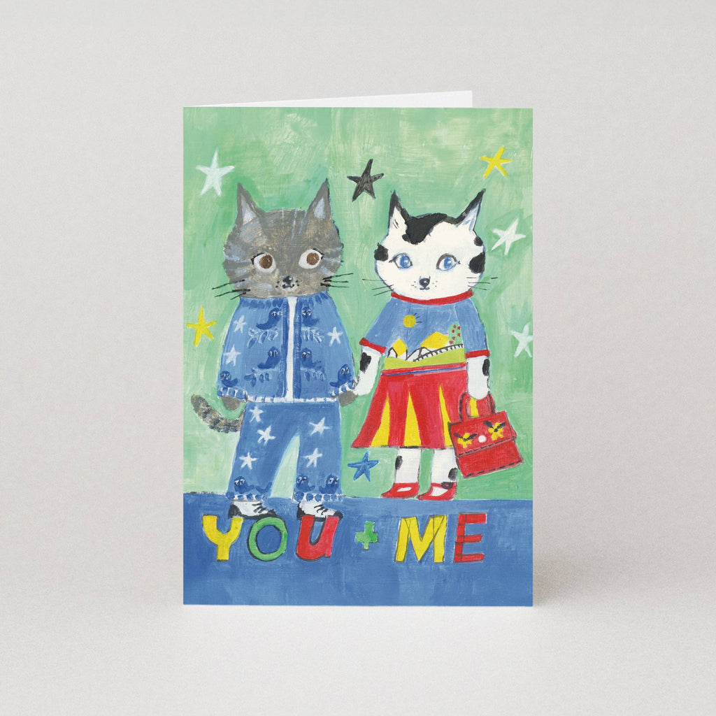 Jij en Ik liefdeskaart met stijlvol geklede katten, Moggshop